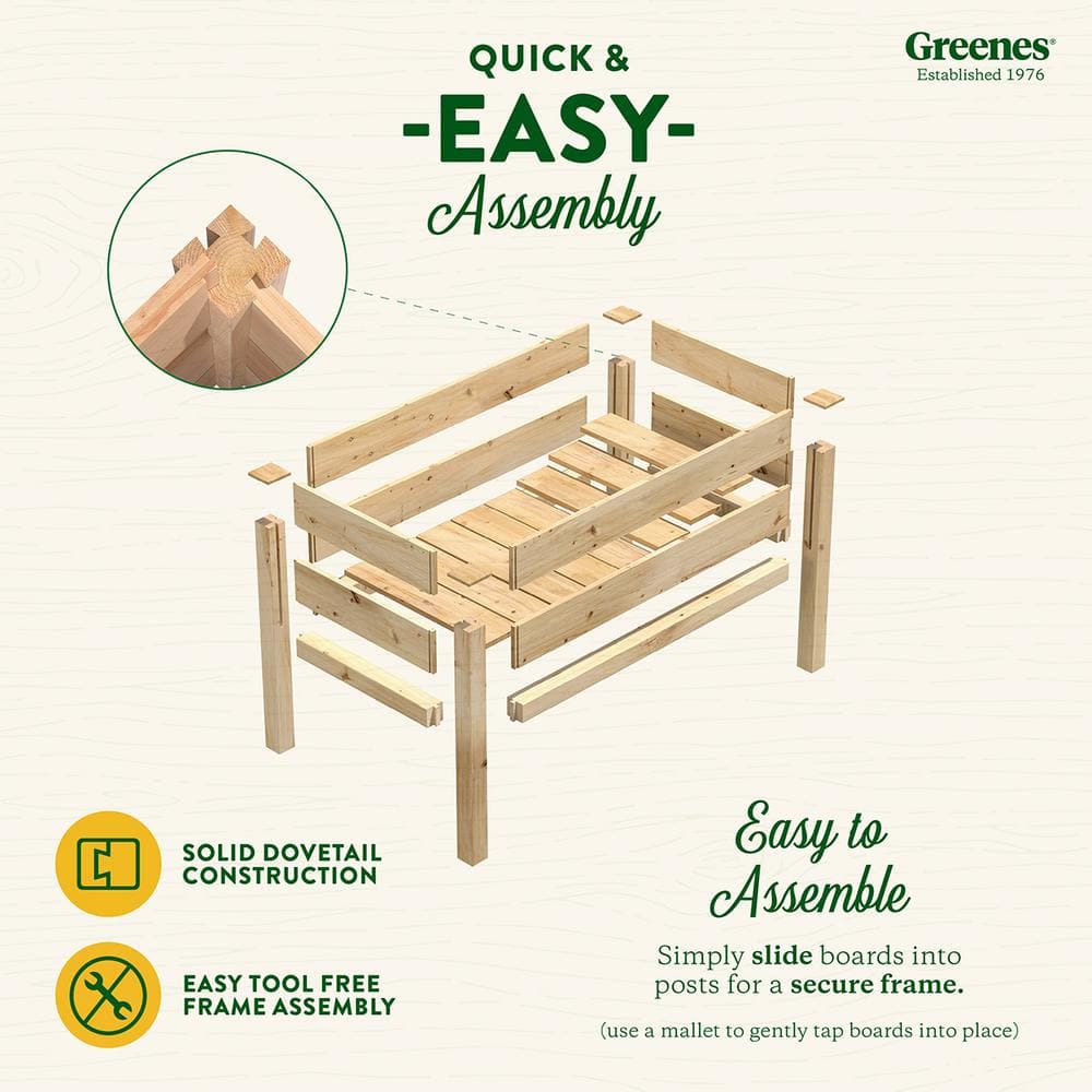 Greenes Fence 48 in. L x 24 in. W x 31 in. H Premium Cedar Elevated Garden Bed RCEV2448P