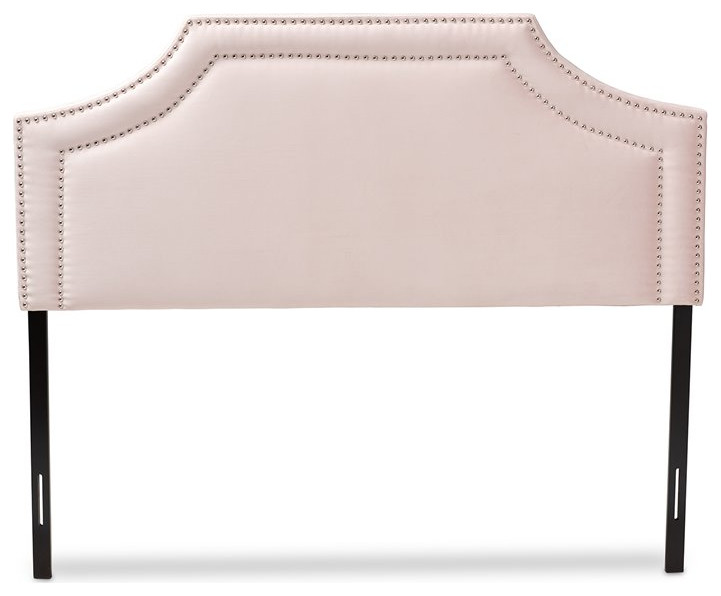 Baxton Studio Avignon Velvet and Wood Full Headboard in Light Pink   Contemporary   Headboards   by Fratantoni Lifestyles  Houzz