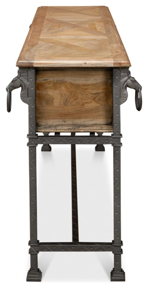 Game Of Thornes Console Table With Drawers Antique Finish   Traditional   Console Tables   by Sideboards and Things  Houzz