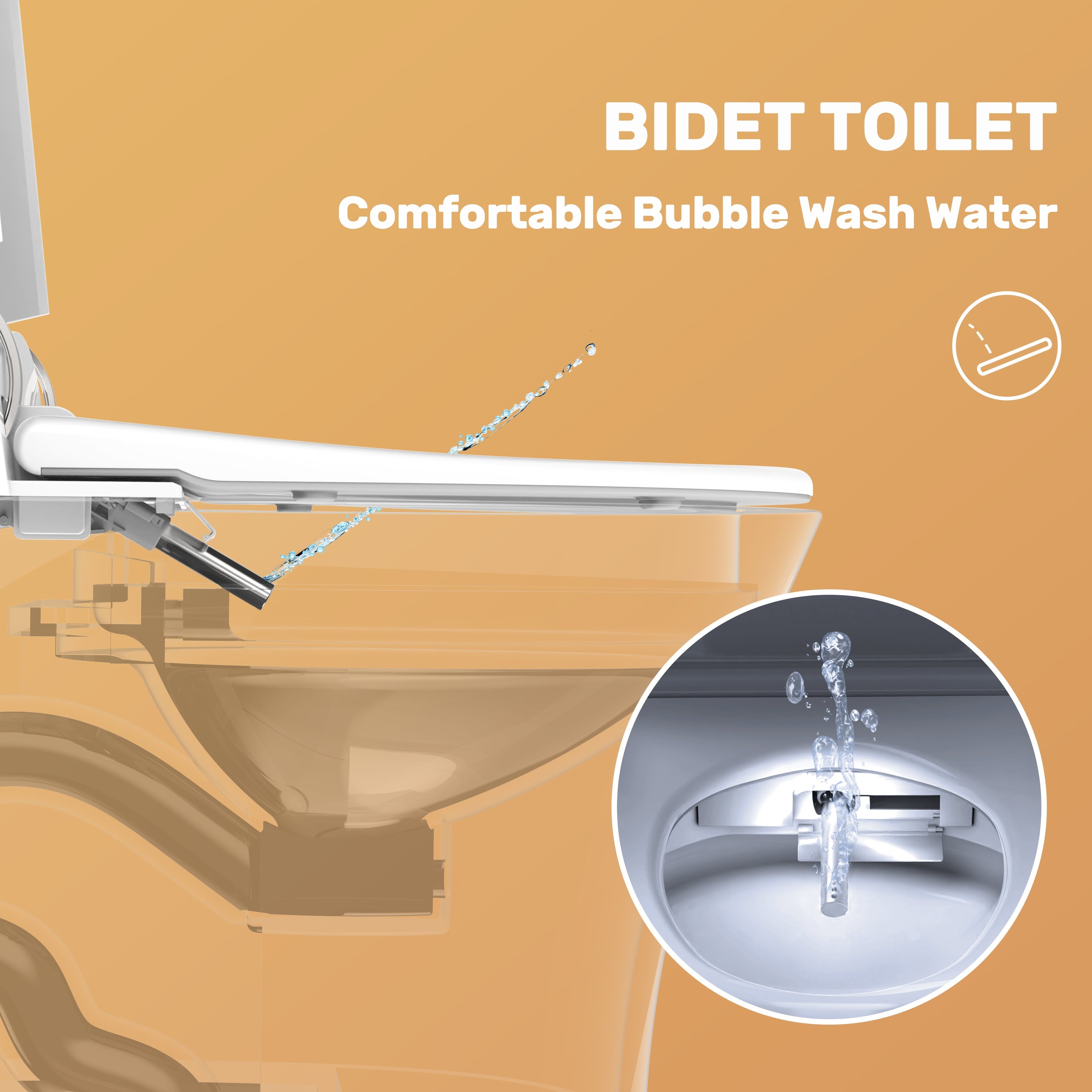 HOROW One-Piece Toilet Bidet Combo with Self-Cleaning Nozzle, Dual Flush Bidet Toilet, HR-T15S