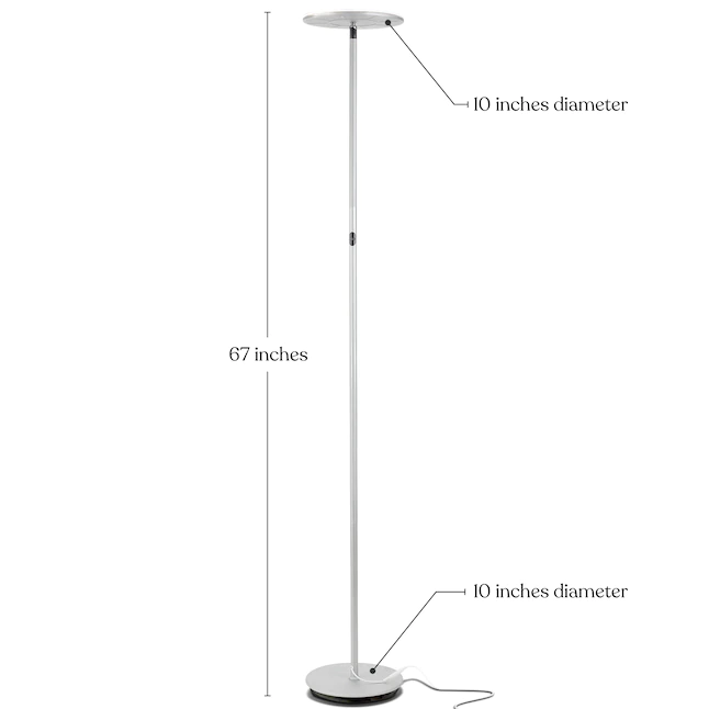 Brightech 67-in Platinum Silver Torchiere Floor Lamp