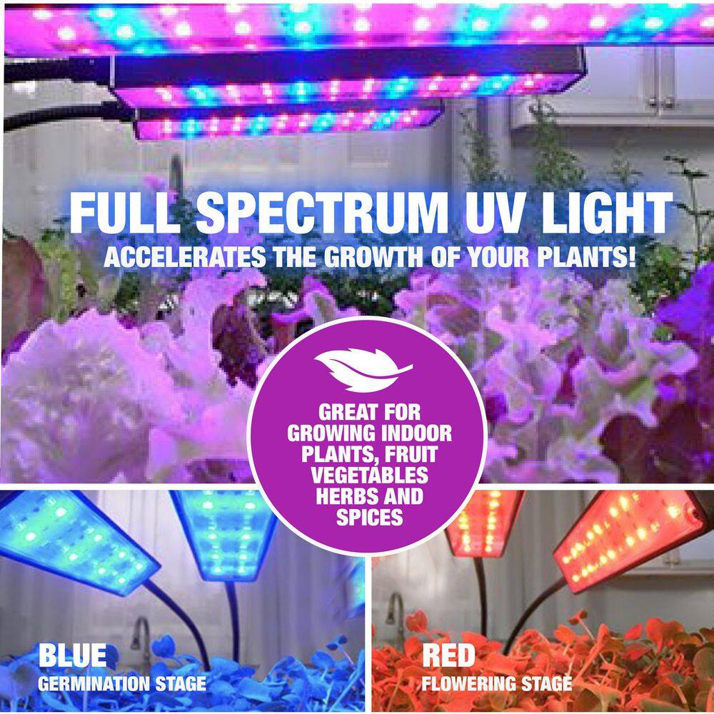 Bell + Howell Bionic Grow 5-Watt Equivalent Indoor LED Full Spectrum UV Flexible Plant Grow Light in Color Changing Lights 8717