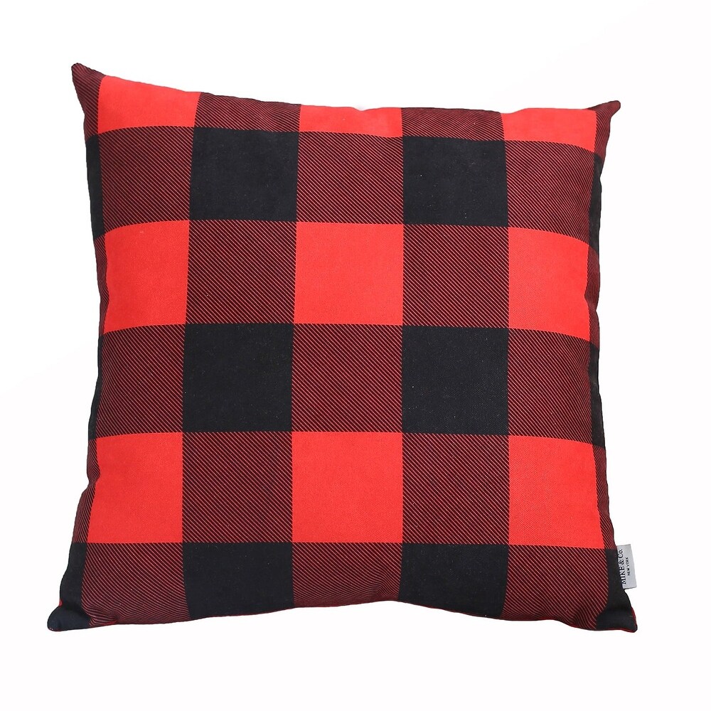 Christmas Plaid Square Printed Throw Pillow Covers