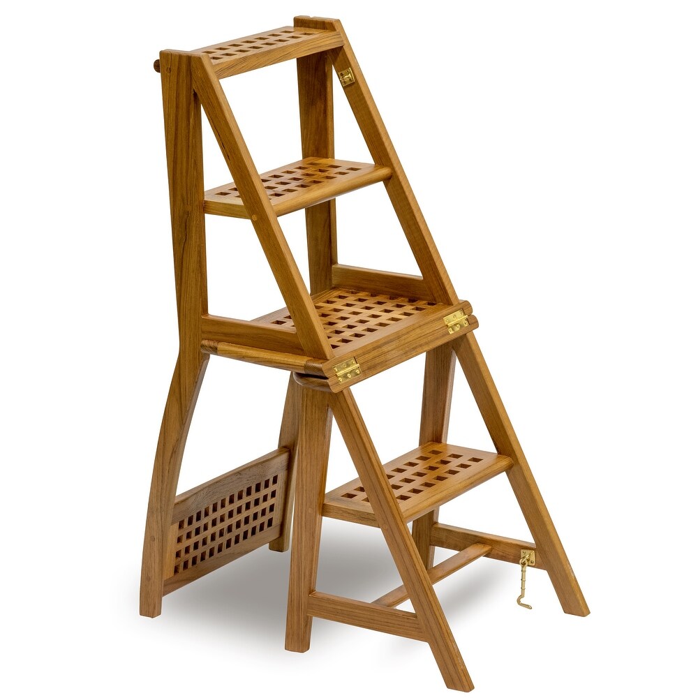 Teak Step Ladder/Chair