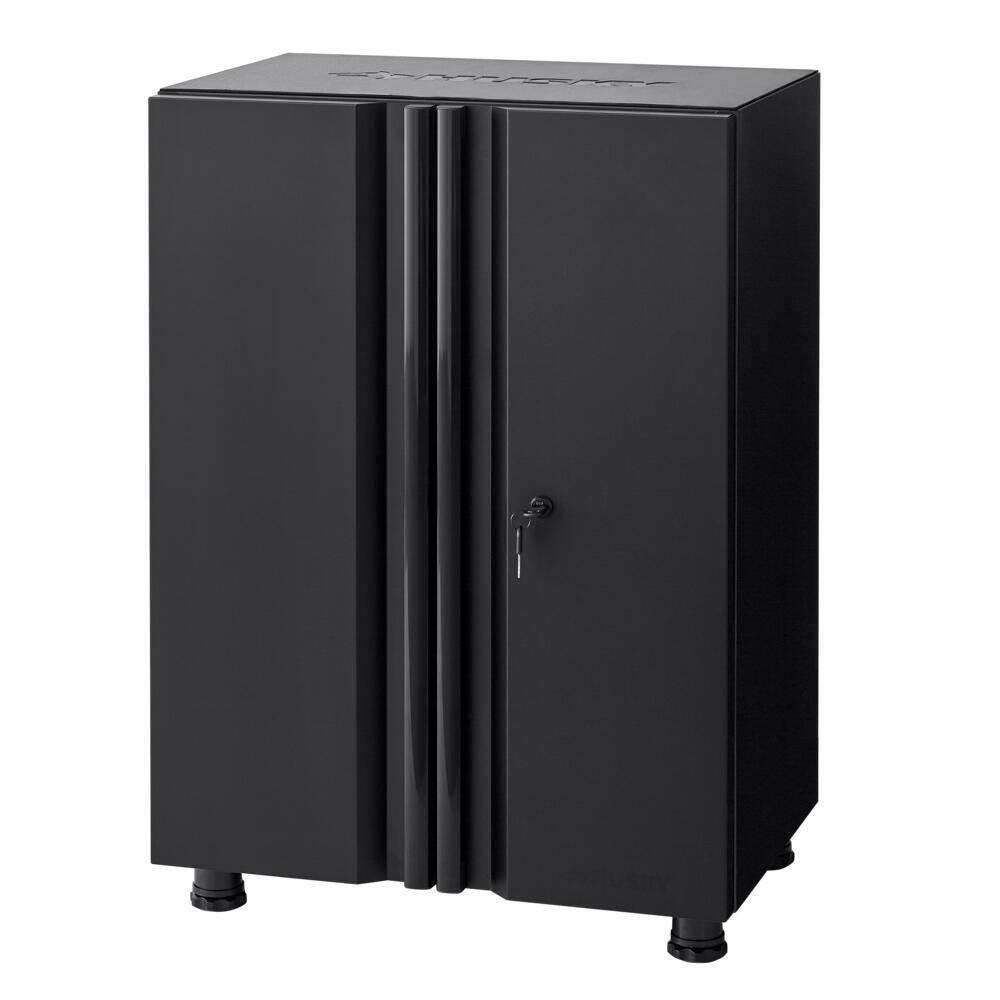 Husky G2402B-US Regular Duty Welded 24-Gauge Steel 2-Door Garage Base Cabinet in Black (24 in. W x 33 in. H x 16 in. D)