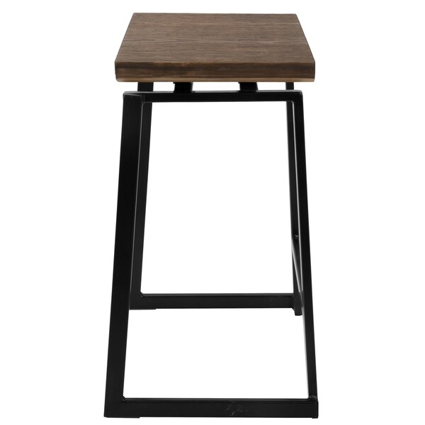 Carbon Loft Richard Metal and Wood Industrial Counter Stools (Set of 2)