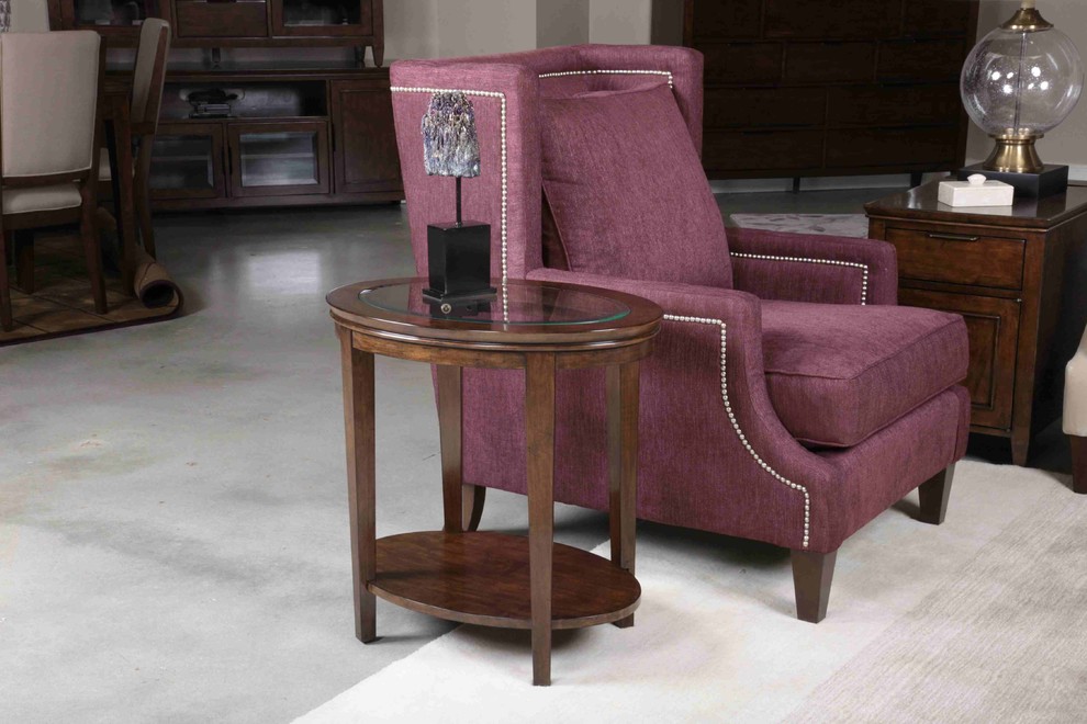 Kincaid Elise Solid Wood Oval End Table  Amaretto  77 020   Transitional   Side Tables And End Tables   by Emma Mason  Houzz