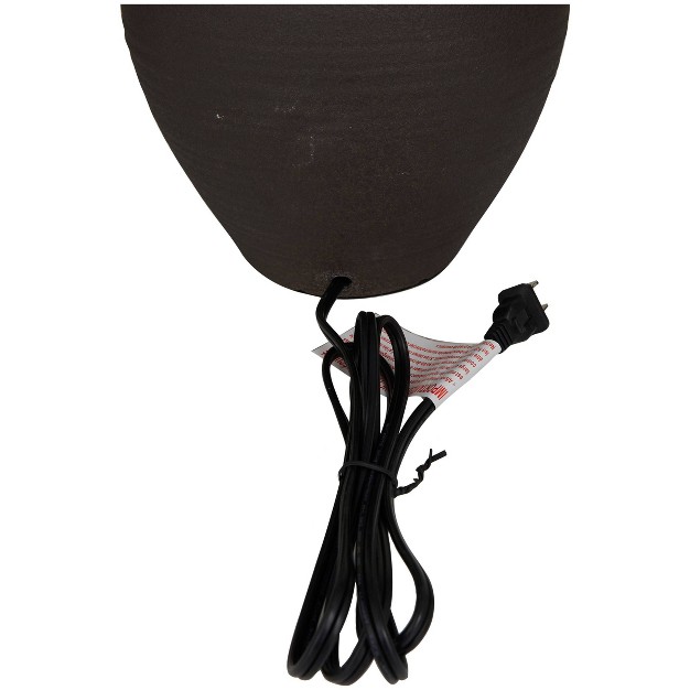 X 15 quot Ceramic Gourd Style Base Table Lamp With Drum Shade Black Cosmoliving By Cosmopolitan