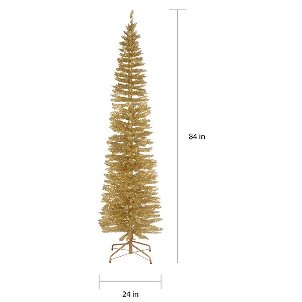 National Tree Company 7 ft. Champagne Gold Tinsel Tree