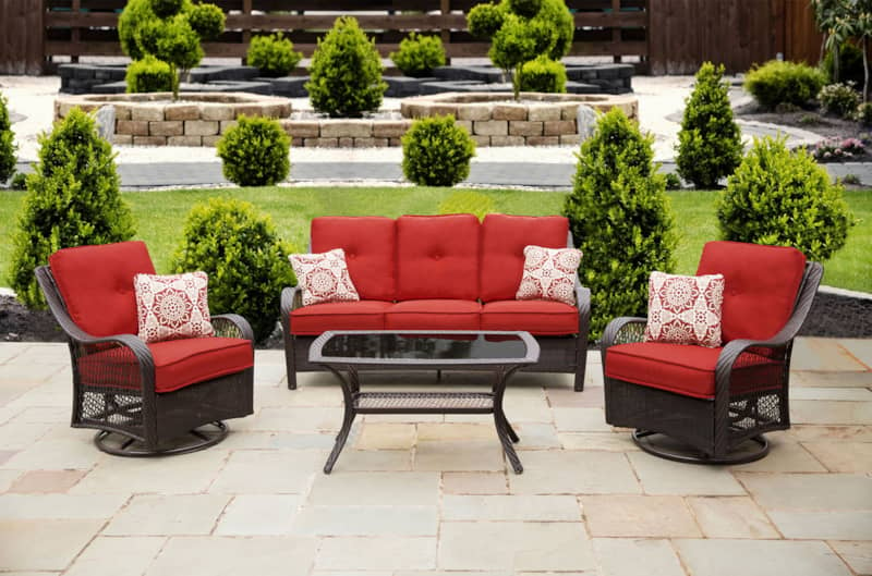 Hanover Orleans 4-Piece Outdoor Seating Patio Set In Autumn Berry