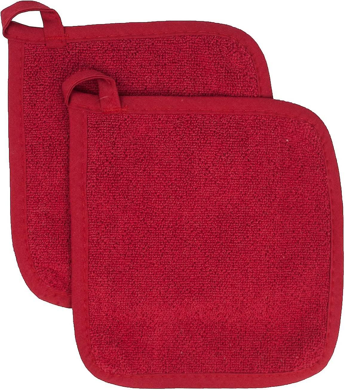 Cotton Terry Cloth Pot Holder Set， Kitchen Hot Pad， 2-pack