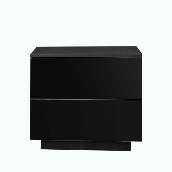 Modern High gloss UV Night Stand with 2 drawers and LED lights