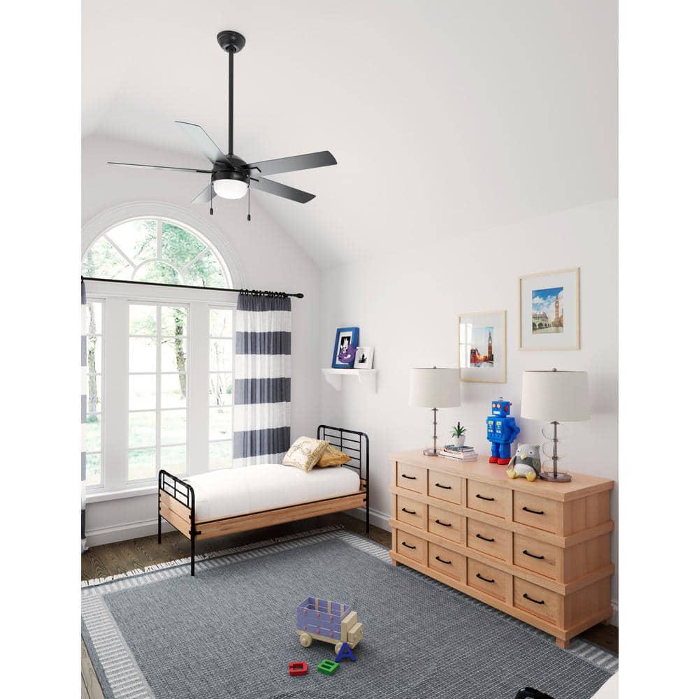 Hunter Zeal 52 in Indoor Matte Black Ceiling Fan with Light Kit