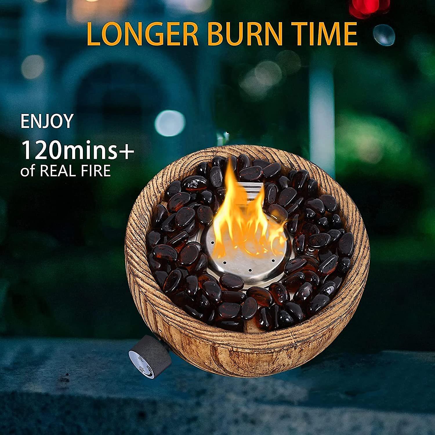 10 Inch Tabletop Fire Pit Mini Portable Propane Gas Fire Pit Bowl With Fire Glass Adjustable Flame Fireplace For Patio Table Umbrella Hole 10000btu