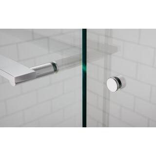 KOHLER Revel 59-58 in. x 55-12 in. Frameless Sliding Tub Door in Bright Polished Silver with Handle 707000-L-SHP