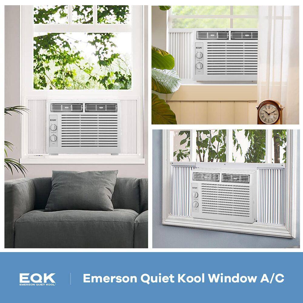 EQK 5000 BTU 115V Window AC with Mechanical Controls Rooms up to 150 Sq. Ft. Quiet Operation Auto-Restart Washable Filter EARC5MD1