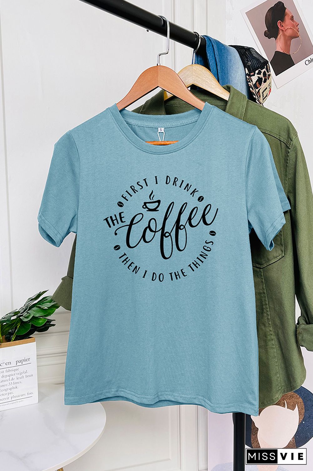 First i drink the coffee Short Sleeve Graphic Tee Wholesale