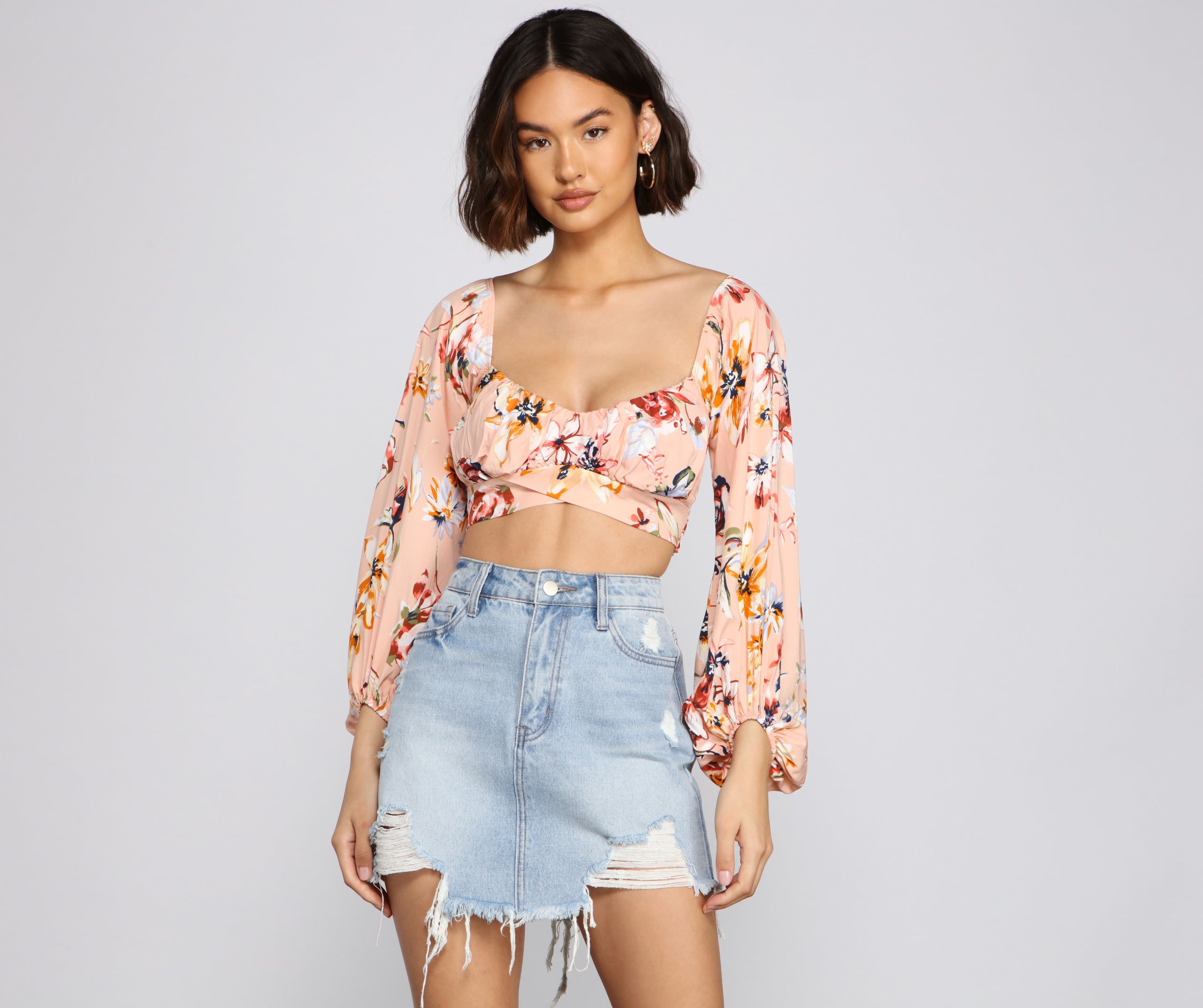 Flirty In Floral Crop Top