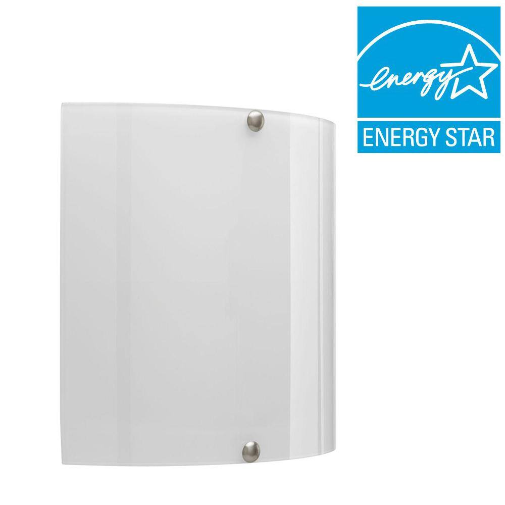 Progress Lighting 1-Light White Integrated LED Wall Sconce with White Glass P7093-3030K9