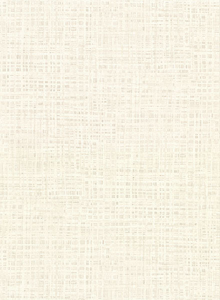 Montgomery Off-White Distressed Faux Linen Wallpaper from the Main Street Collection