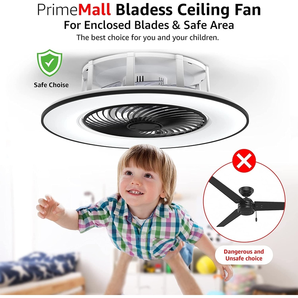 Bladeless Ceiling Fan with Light and Remote Control Low Profile Ceiling Fan 22\