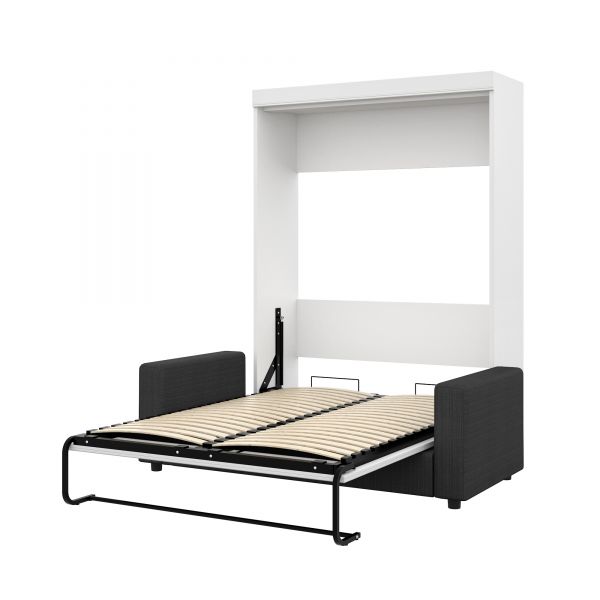 Bestar Edge by Bestar 2-Piece Full Wall Bed and Sofa Set - White and Grey