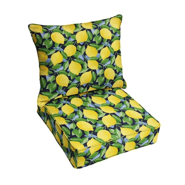 Yellow Lemons Indoor/ Outdoor Deep Seating Pillow and Cushion Set