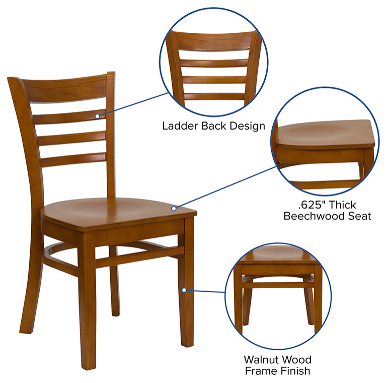 HERCULES Series Ladder Back Cherry Wood Restaurant Chair   Transitional   Dining Chairs   by First of a Kind USA Inc  Houzz