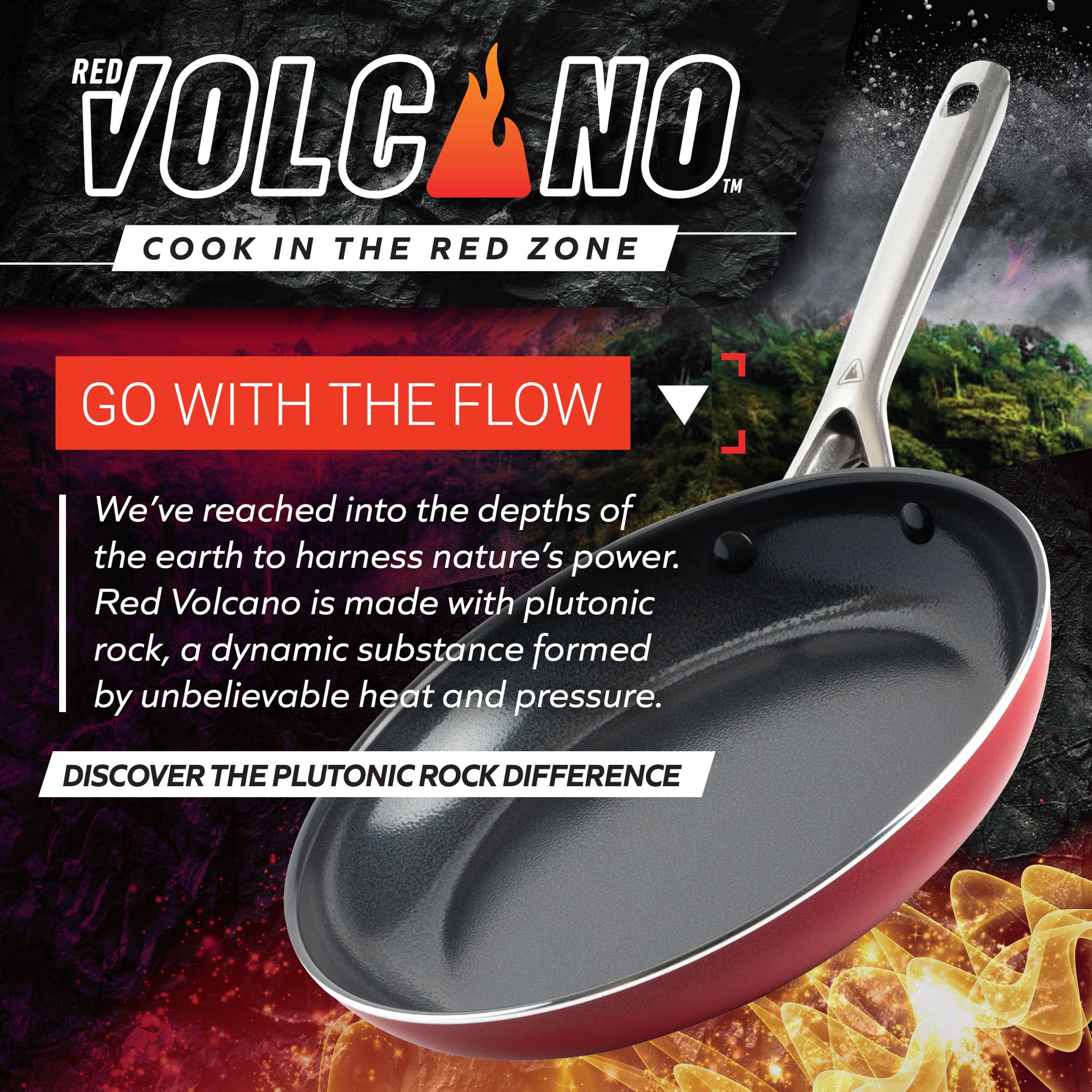 Red Volcano Ceramic Nonstick 12 piece Cookware set