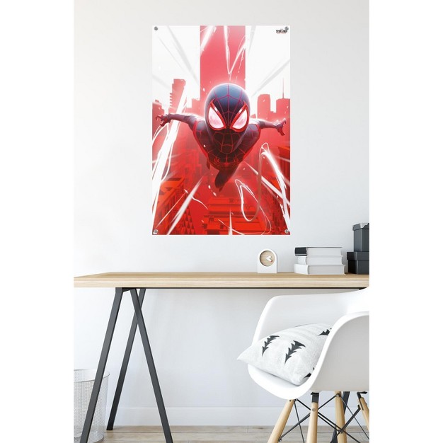 Trends International Marvel x27 s Spider man Miles Morales Falling Unframed Wall Poster Prints