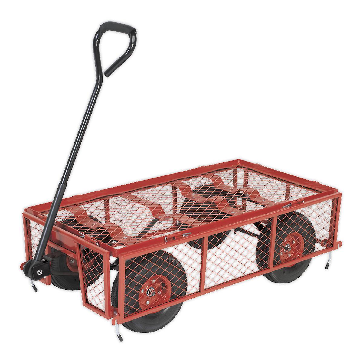 Sealey Cst997 Platform Truck With Removable Sides Pneumatic Tyres 200Kg Capacity