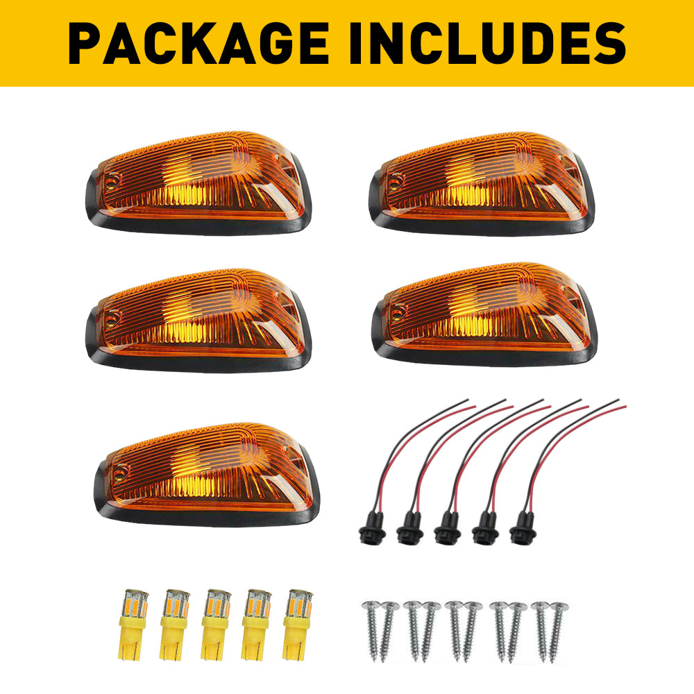 Smoked/Yellow Len LED Truck Cab Light Kit Fits 1988-2002 Chevy and GMC Pickup Trucks