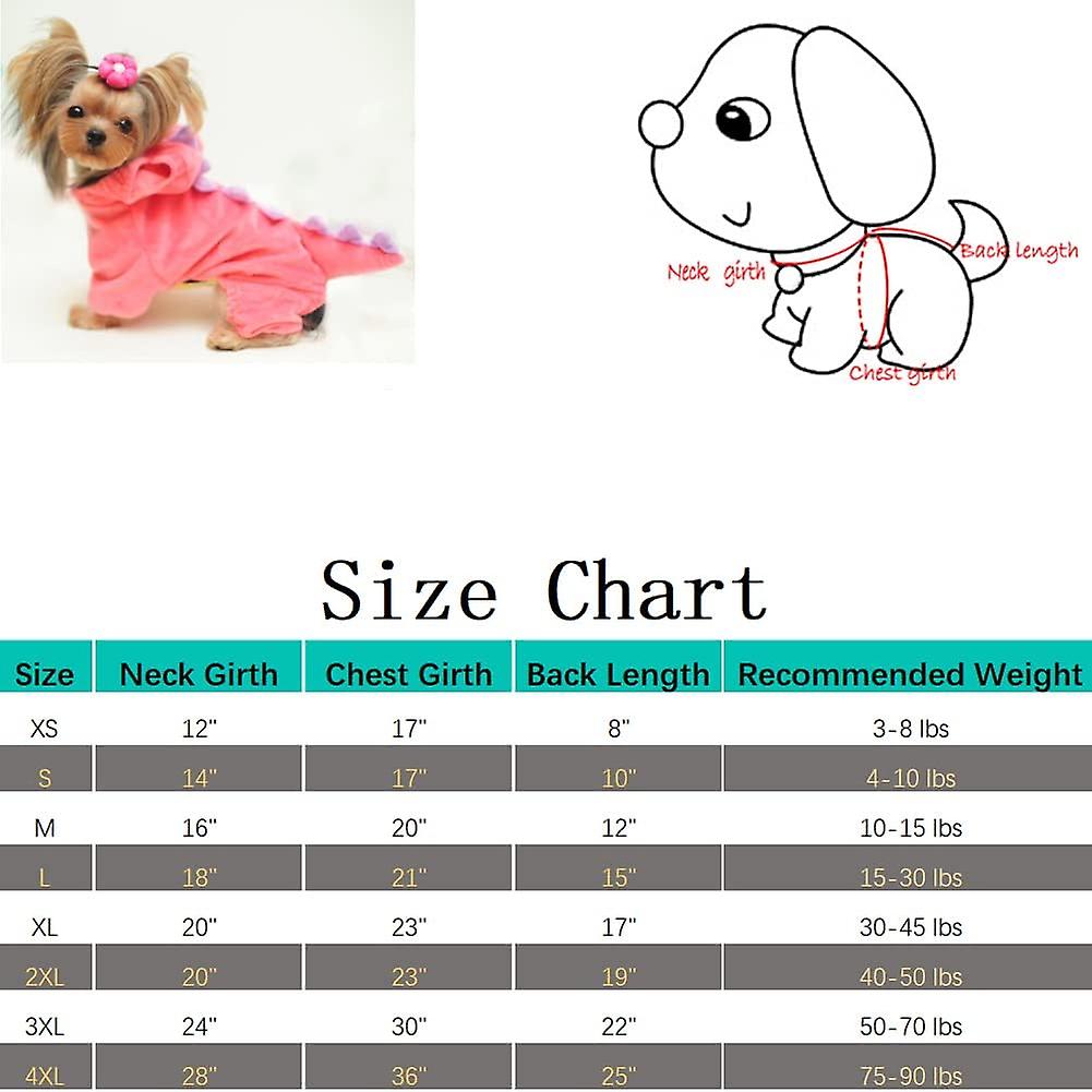 Dog Dinosaur Design Costume Pink Pet Clothes For Medium and Large Dog (pink， L)