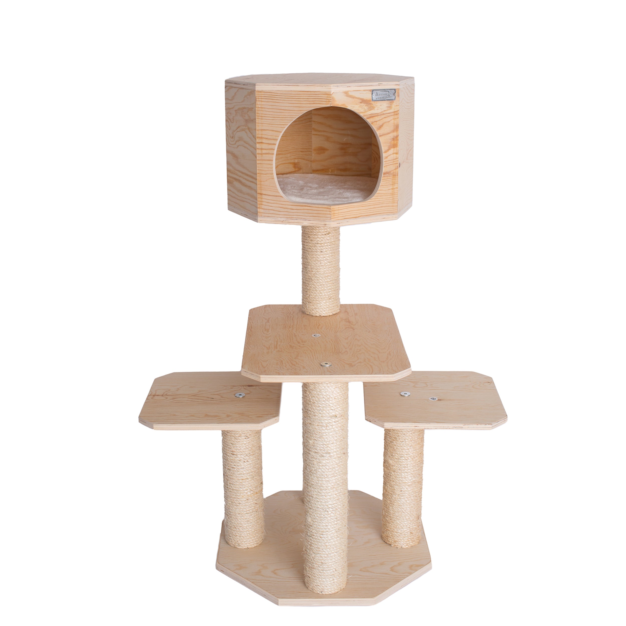 Armarkat Premium Model S4203 Scotch Pine， Solid Wood，real wood Cat Tree， 46