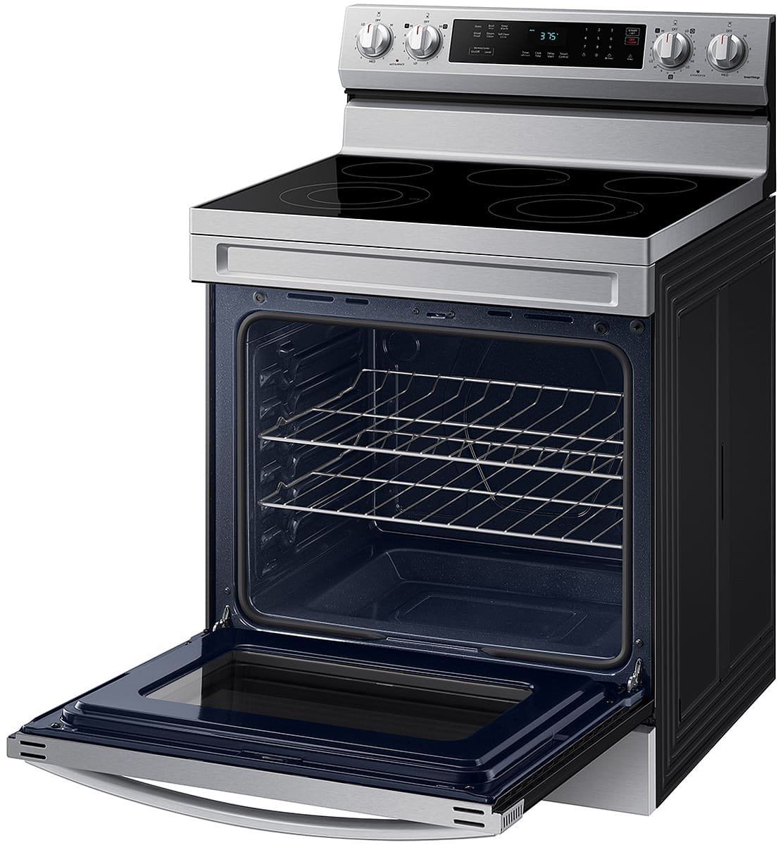  6.3 Cu. Ft. Stainless Steel Smart Freestanding Electric Range With Rapid Boil and Self Clean