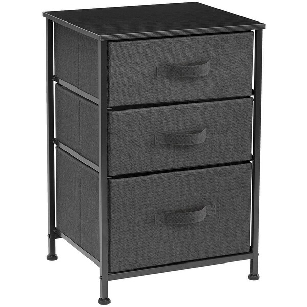 Nightstand 3-Drawer Shelf Storage Bedroom Furniture and End Table Chest - - 30821845