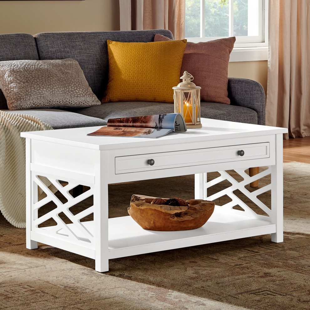 Coventry 36 quotW Wood Coffee Table  1 Drawer  Gray   Transitional   Coffee Tables   by Bolton Furniture  Inc.  Houzz