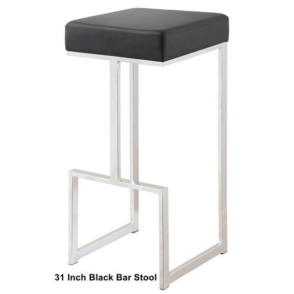 Contemporary Sleek Design Chrome with Grey or Black Seat Stool