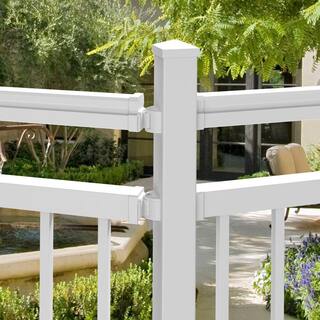 Barrette Outdoor Living VersaRail Triple Rail White Aluminum Lvl Angle Bracket Kit 73050449