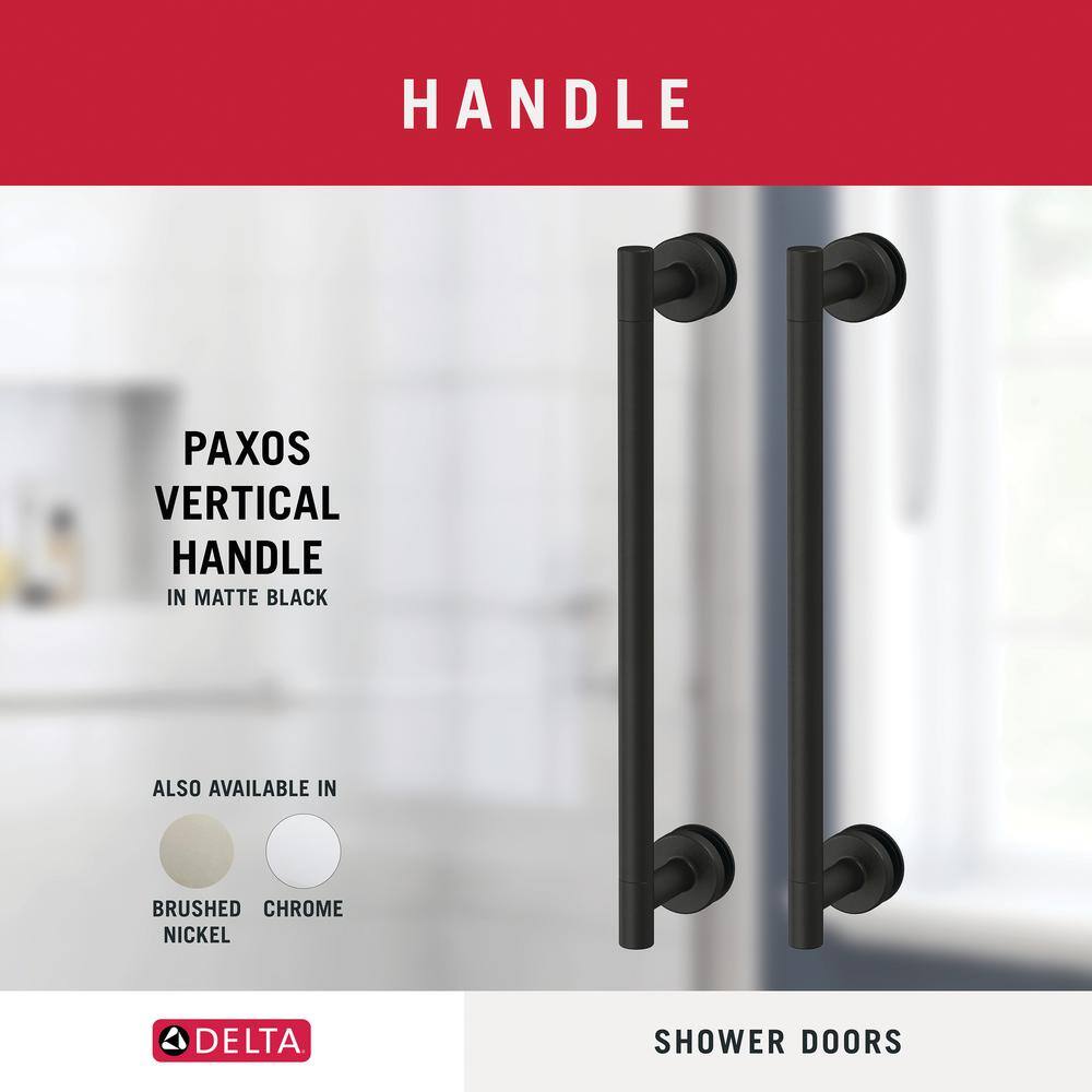 Delta Paxos 60 in. W x 76 in. H Sliding Frameless Shower Door in Matte Black with 516 in. (8 mm) Clear Glass SD5758470