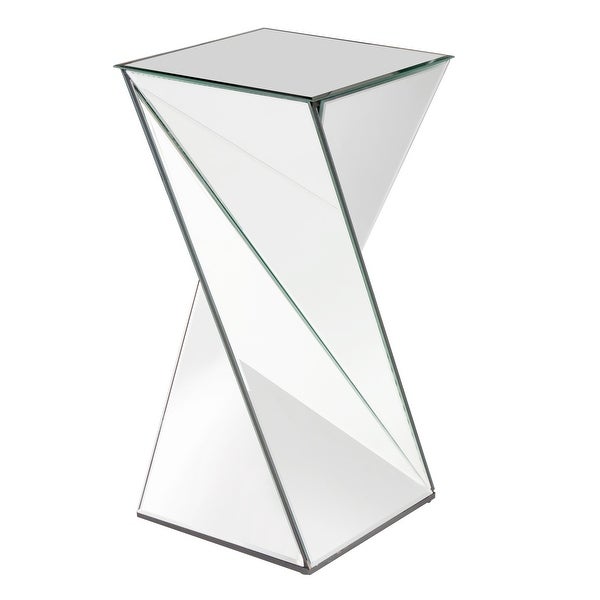 Allan Andrews Twisted Glass Mirrored Pedestal and Accent End Table