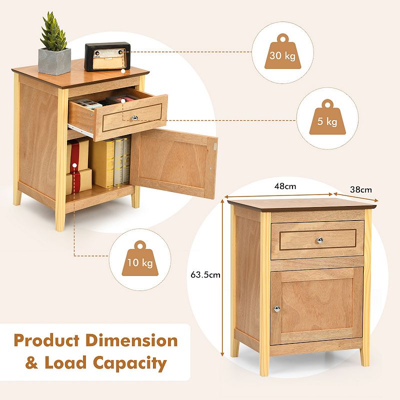 2-Tier Accent Table with Spacious Tabletop