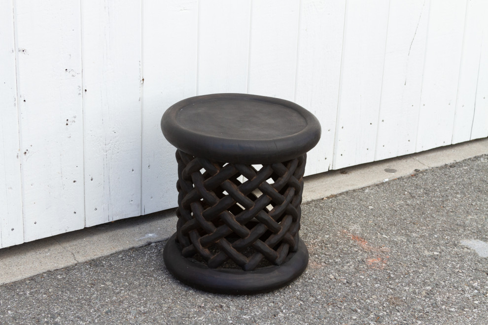 Rustic Dark Walnut Small African Bamileke End Table   Industrial   Side Tables And End Tables   by De cor  Houzz