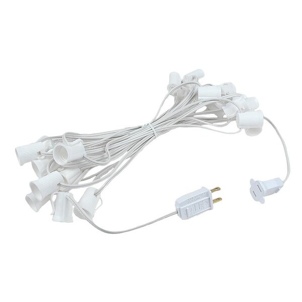 25 Foot C9 Twinkle Christmas Light Set，Hanging String Lights，White Wire