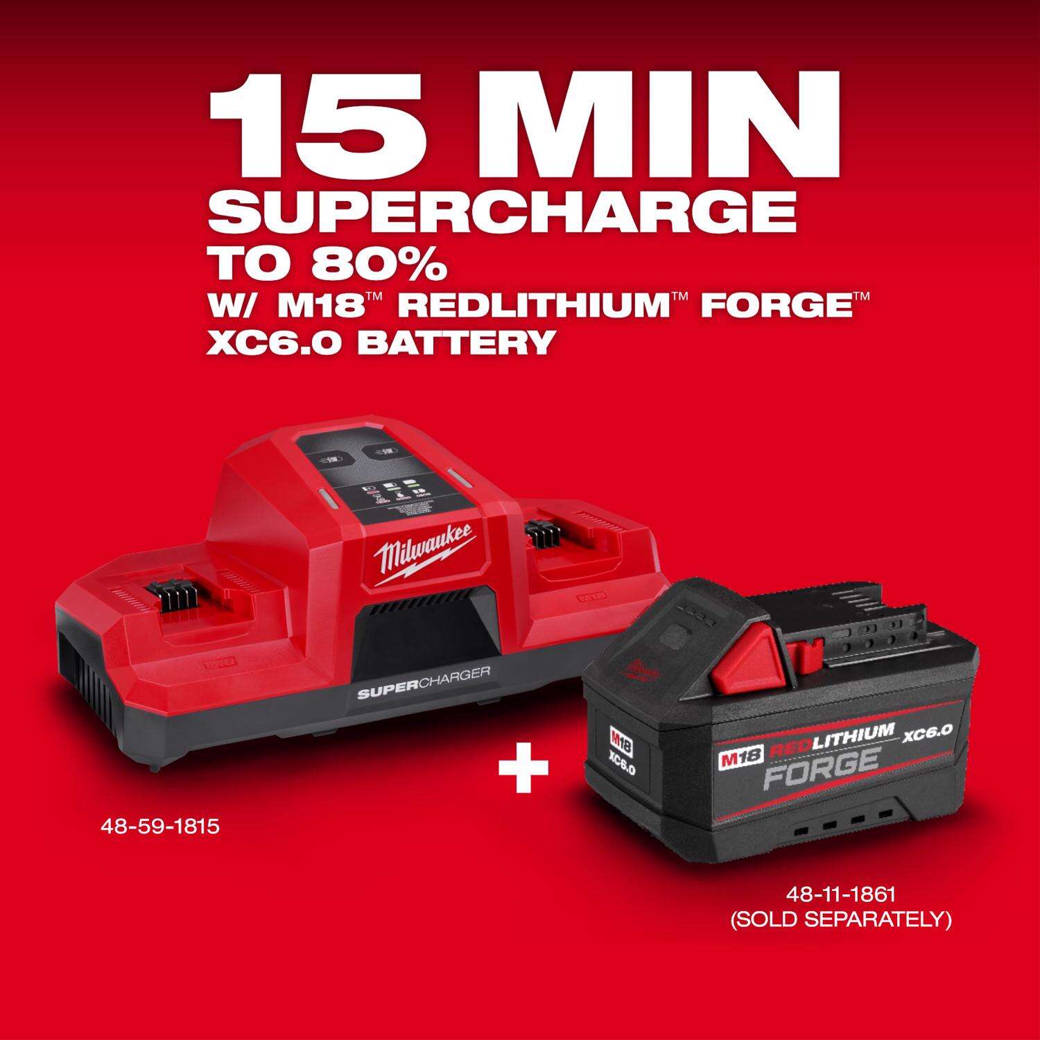 MW M18 Lithium-Ion Dual Bay Simultaneous Super Battery Charger 1 pc