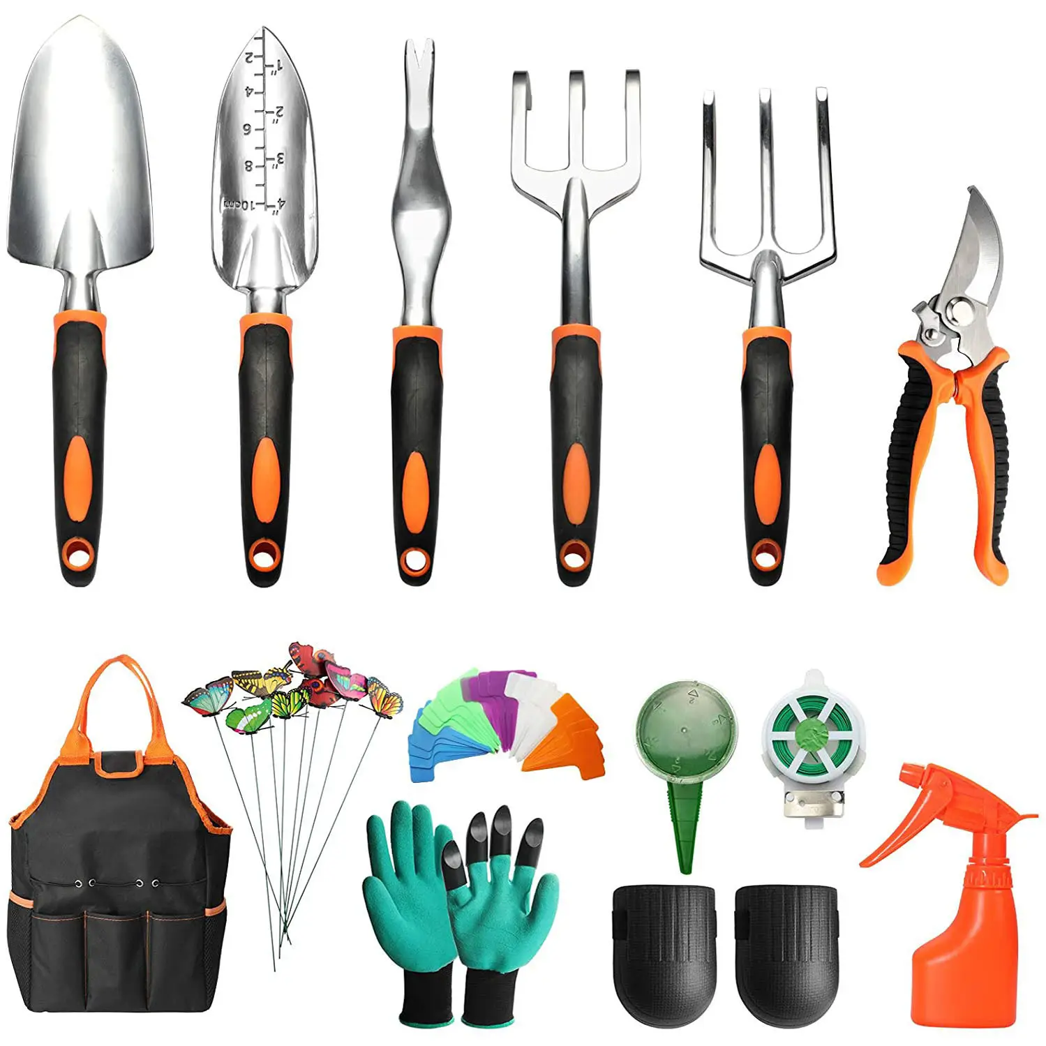 Garden Tools Set Gardening Tool for Woman Man 42 Pcs Gifts Heavy Duty Handle Gardening Planting Tool Set with Storage Tote Bag