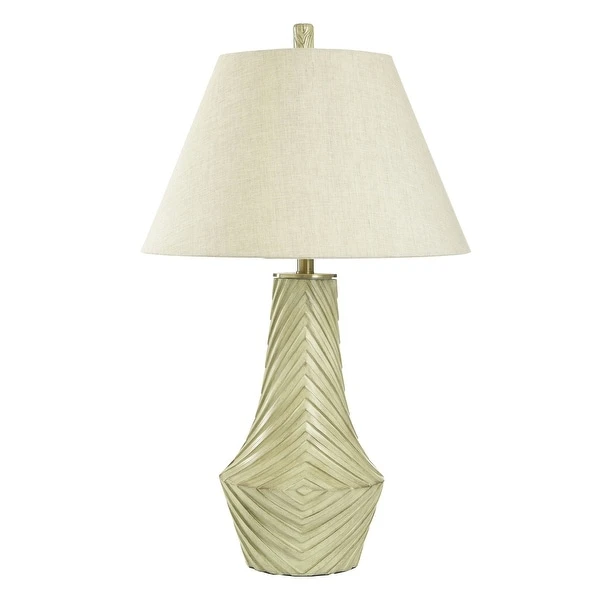 Morgana - Modern Table Lamp With Diamond Design - Grey Taupe Finish - Cream Shade