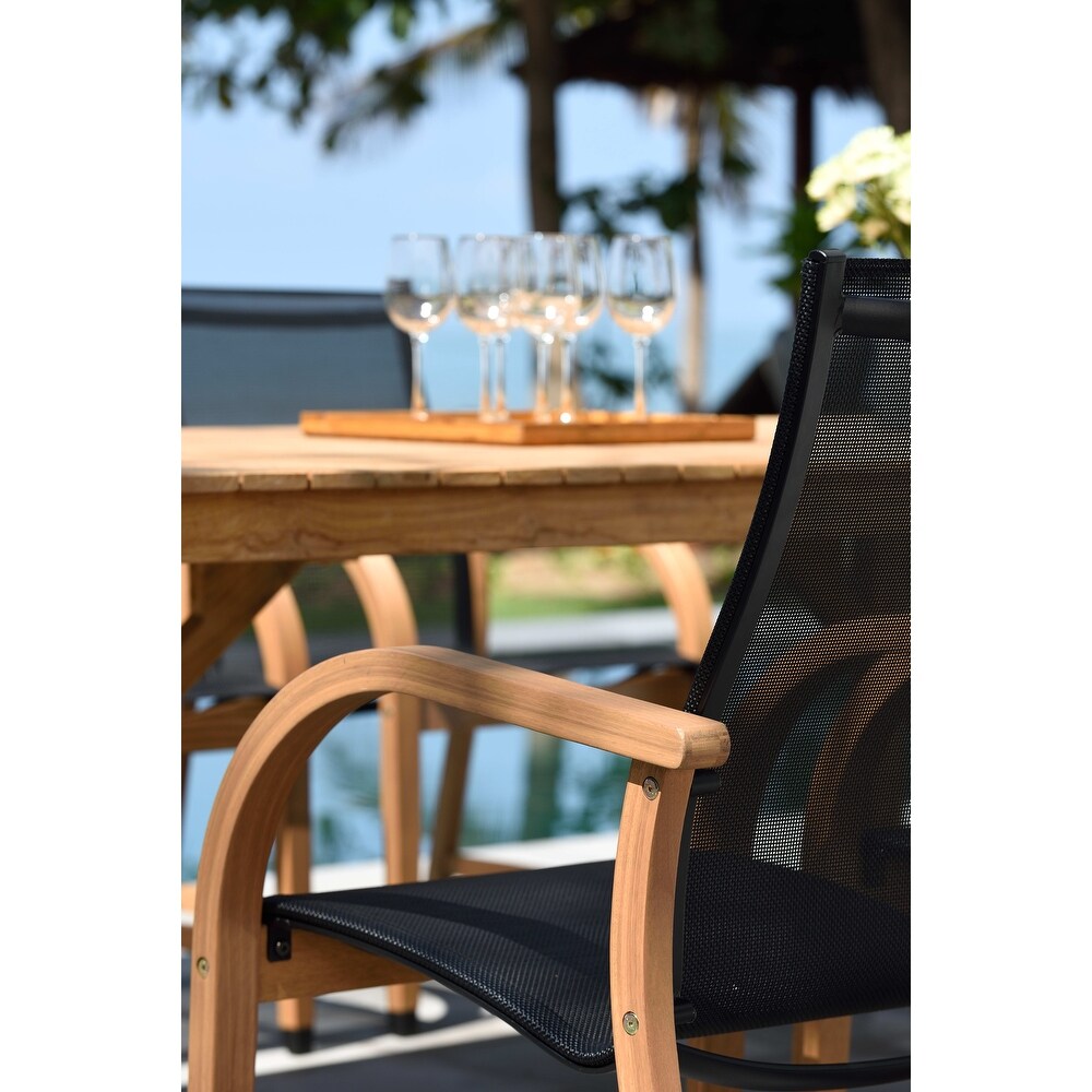 LifestyleGarden 7pc Teak   Aluminum Outdoor Patio Dining Set   7 Piece