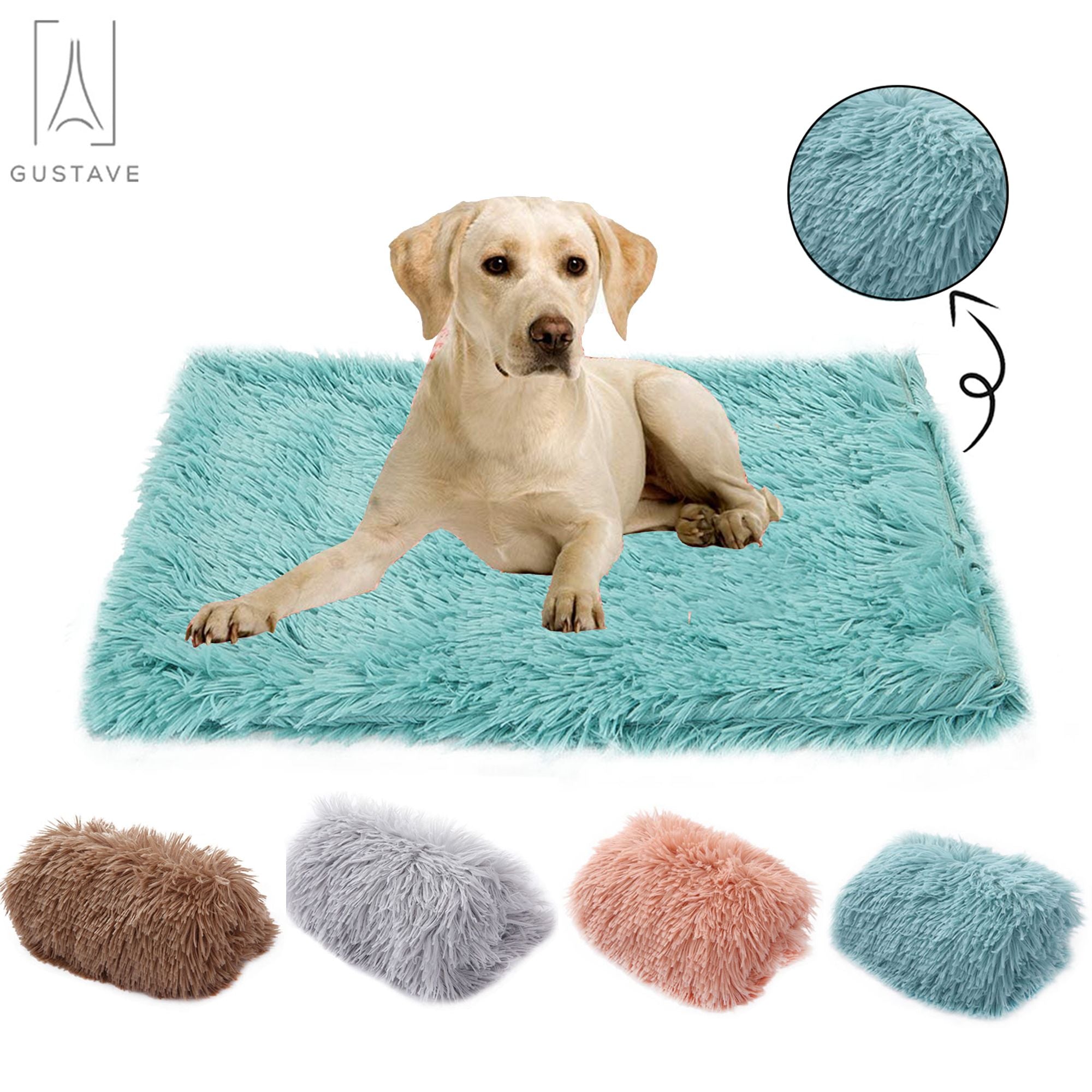 Gustave Long Plush Pet Blankets Dog Cat Sleeping Mat， Puppy Winter Warm Soft Thin Covers for Small Medium Large Dogs Mattress 