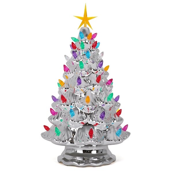 Silver Ceramic Christmas Tree